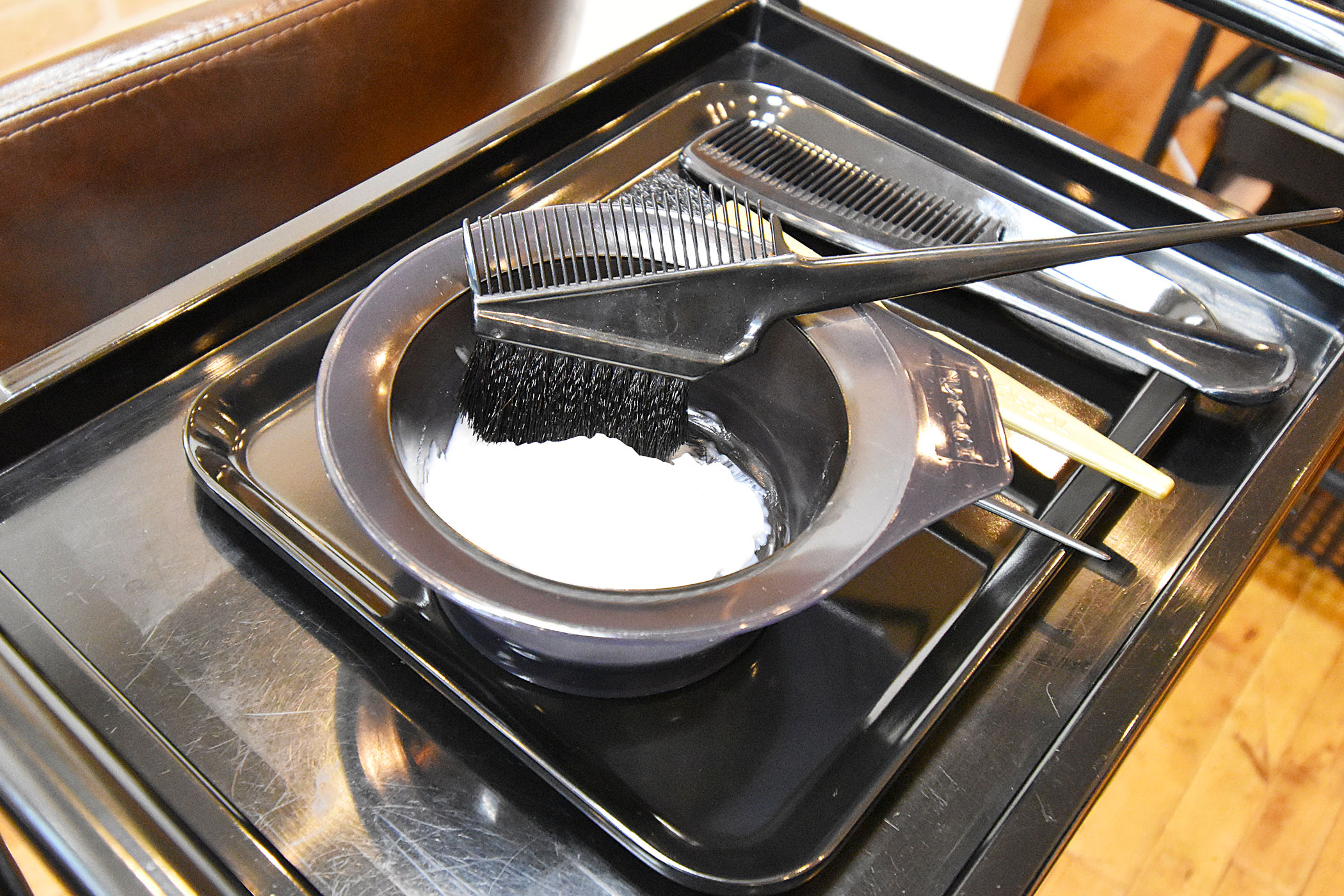 カラーリングの薬剤の用意