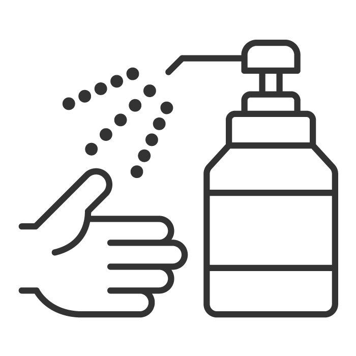 手指のアルコール消毒のイラスト